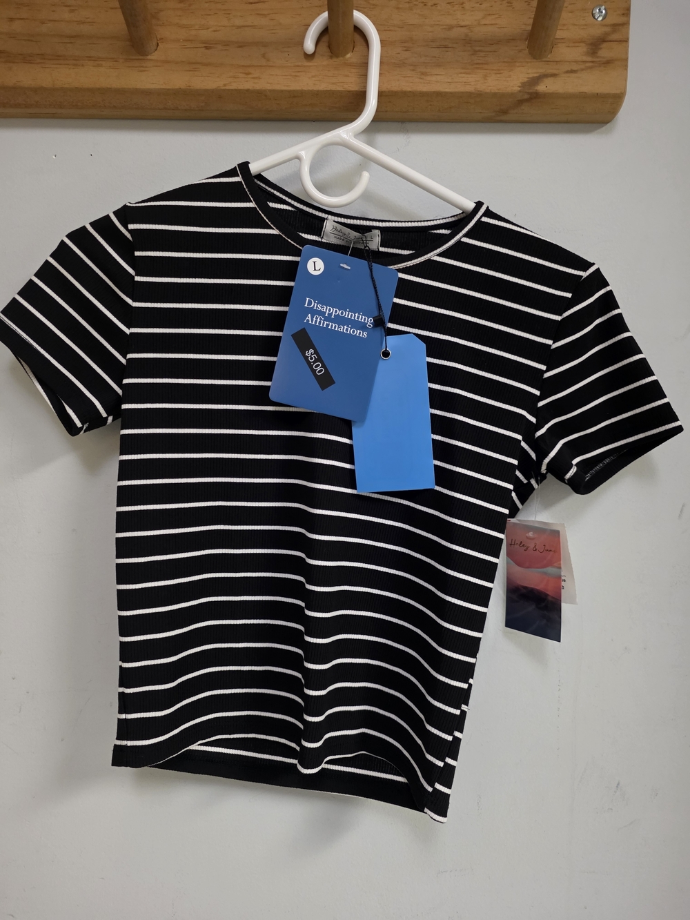 Black & White Striped Crop Top